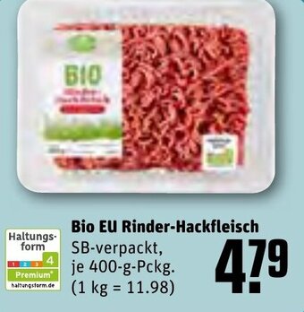 REWE Bio EU Rinder-Hackfleisch je 400-g-Pckg. Angebot