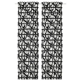IKEA Vinteroxbär 2 gardinenschals weiß/schwarz Angebot