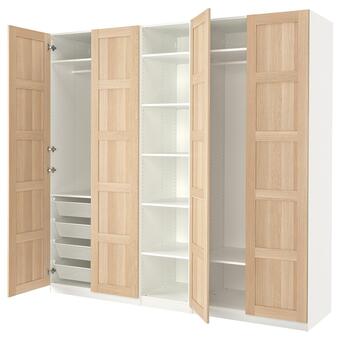 IKEA Pax / bergsbo kleiderschrank weiß/eicheneff wlas 250x60x236 cm Angebot