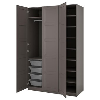 IKEA Pax / bergsbo kleiderschrank dunkelgrau/dunkelgrau 150x60x236 cm Angebot