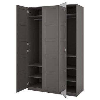 IKEA Pax / bergsbo/åheim schrankkombination dunkelgrau dunkelgrau/spiegelglas 150x60x236 cm Angebot