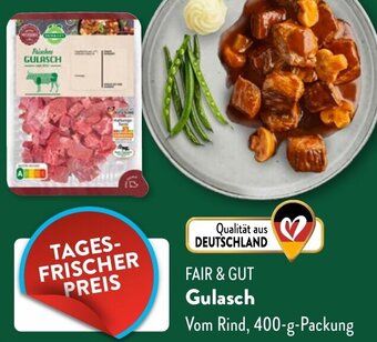Aldi Süd FAIR & GUT Gulasch 400 g Packung Angebot