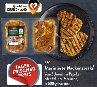 Aldi Süd BBQ Marinierte Nackensteaks 600 g Packung Angebot