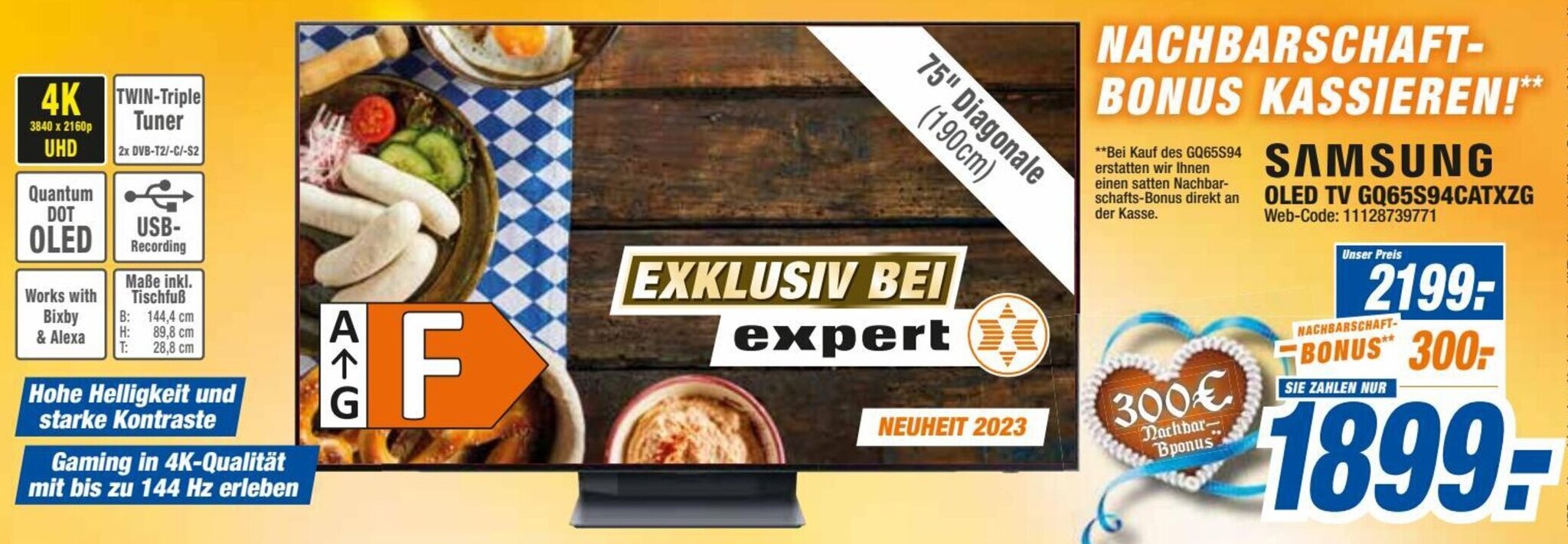 expert Octomedia SAMSUNG OLED TV GQ65S94CATXZG Angebot