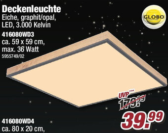 Poco GLOBO Lighting Deckenleuchte 416080WD3 Angebot