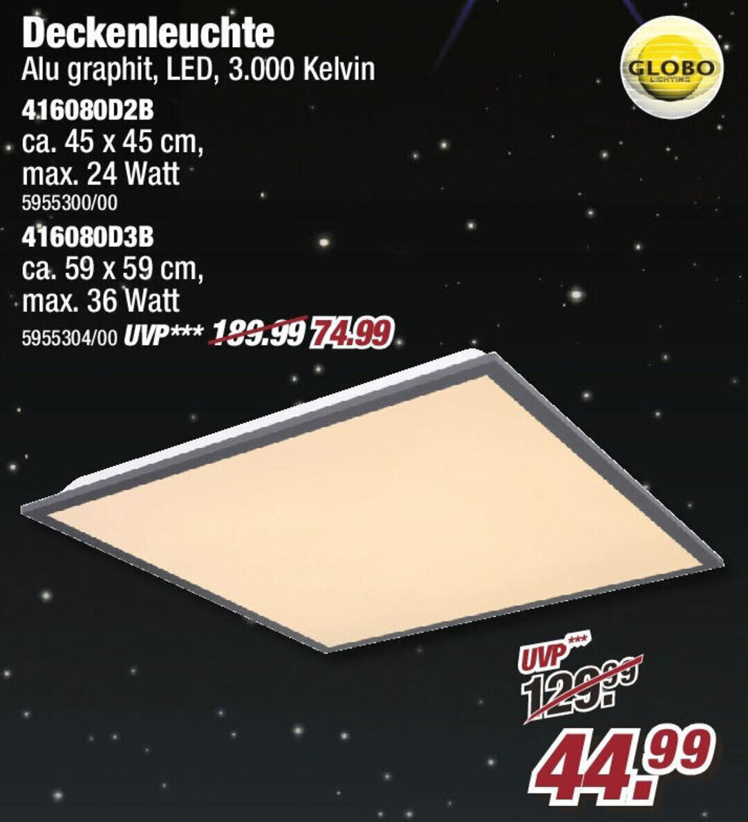 Poco GLOBO Lighting Deckenleuchte 416080D2B Angebot