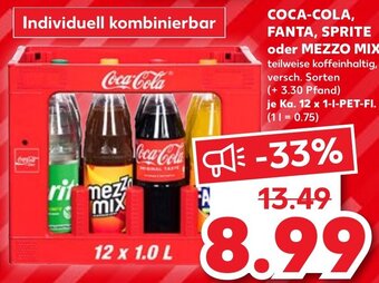 Kaufland COCA-COLA, FANTA, SPRITE oder MEZZO MIX Ka. 12x1 L-PET-Fl. Angebot
