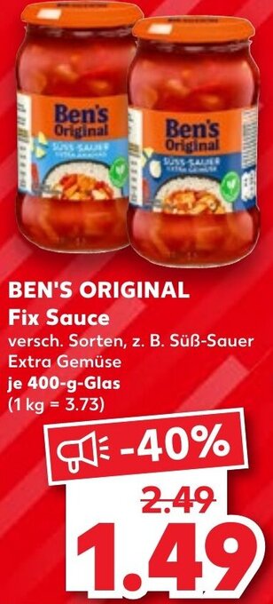 Kaufland BEN'S ORIGINAL Fix Sauce 400 g Glas Angebot