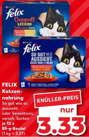 Kaufland FELIX Katzennahrung 12x85 g Beutel Angebot