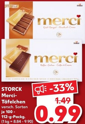 Kaufland STORCK Merci Täfelchen 100-112 g Packg. Angebot