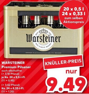 Kaufland WARSTEINER Premium Pilsener Ka. 20x0,5 L/24x0,33 L-Fl. Angebot