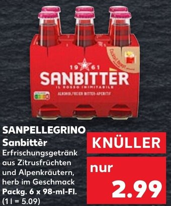 Kaufland SANPELLEGRINO Sanbitter Packg. 6 x 98-ml-Fl. Angebot