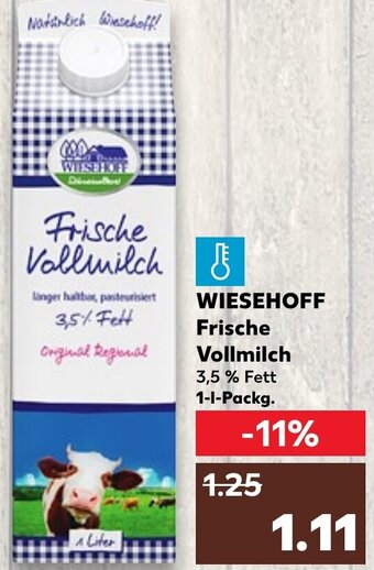 Kaufland WIESEHOFF Frische Vollmilch 1 L Packg. Angebot