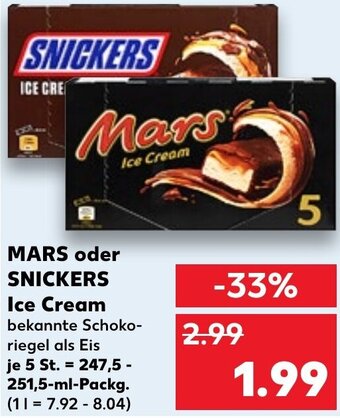 Kaufland MARS oder SNICKERS Ice Cream 247,5-251,5 ml Packg. Angebot