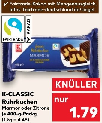 Kaufland K-CLASSIC Rührkuchen 400 g Packg. Angebot