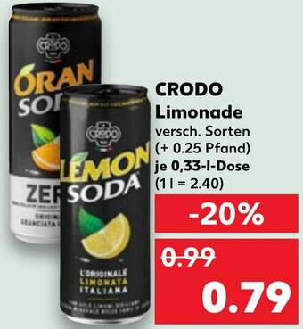 Kaufland CRODO Limonade 0,33 L Dose Angebot