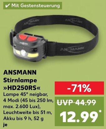 Kaufland ANSMANN Stirnlampe HD250RS Angebot