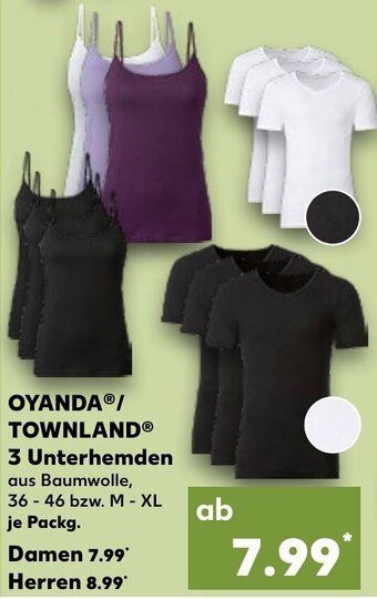 Kaufland OYANDA/ TOWNLAND 3 Unterhemden Angebot