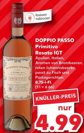 Kaufland DOPPIO PASSO Primitivo Rosato IGT 0,75 L-Fl. Angebot