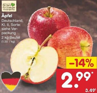 Netto Marken-Discount Äpfel 2 kg Beutel Angebot