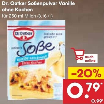 Netto Marken-Discount Dr. Oetker Soßenpulver Vanille ohne Kochen 250 ml Angebot