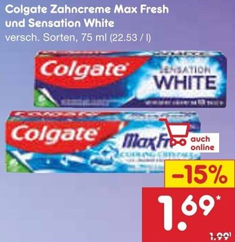 Netto Marken-Discount Colgate Zahncreme Max Fresh und Sensation White 75 ml Angebot