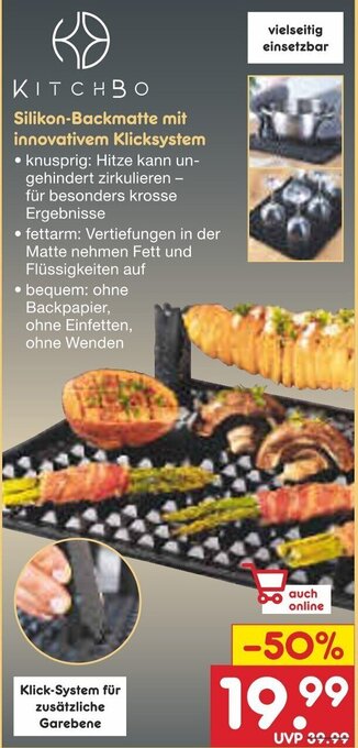 Netto Marken-Discount Silikon-Backmatte mit innovativem Klicksystem Angebot