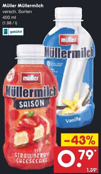 Netto Marken-Discount Müller Müllermilch 400 ml Angebot