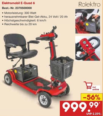 Netto Marken-Discount Rolektro Elektromobil E-Quad 6 Angebot