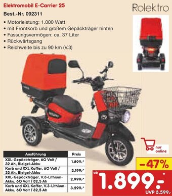 Netto Marken-Discount Rolektro Elektromobil E-Carrier 25 Angebot