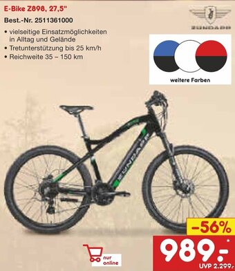Netto Marken-Discount Zundapp E-Bike Z898, 27,5" Angebot