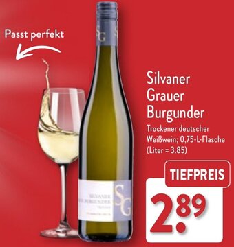 Aldi Nord Silvaner Grauer Burgunder 0,75 L Flasche Angebot