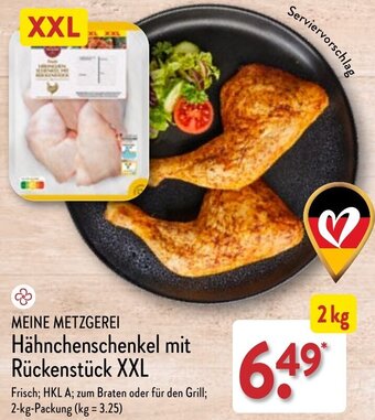 Aldi Nord MEINE METZGEREI Hähnchenschenkel mit Rückenstück XXL 2 kg Angebot