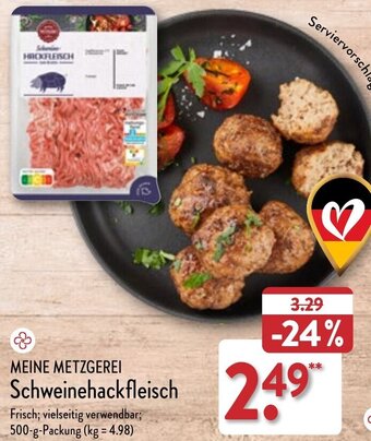 Aldi Nord MEINE METZGEREI Schweinehackfleisch 500 g Packung Angebot