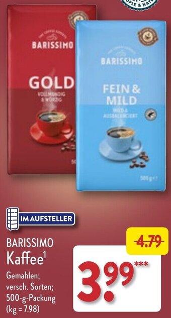 Aldi Nord BARISSIMO Kaffee 500 g Packung Angebot