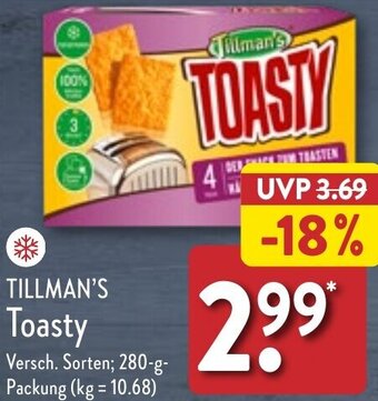 Aldi Nord TILLMAN'S Toasty 280 g Packung Angebot