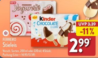 Aldi Nord FERRERO Stieleis 200 ml oder 220 ml Angebot