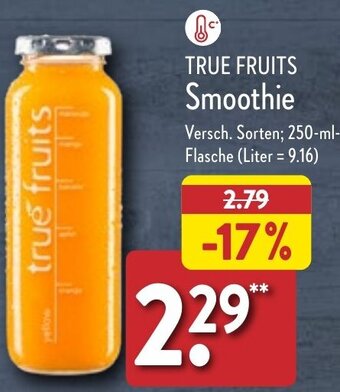 Aldi Nord TRUE FRUITS Smoothie 250 ml Flasche Angebot