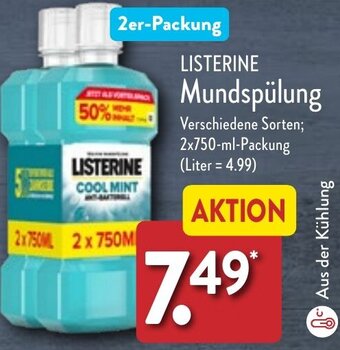 Aldi Nord LISTERINE Mundspülung 2x750 ml Packung Angebot