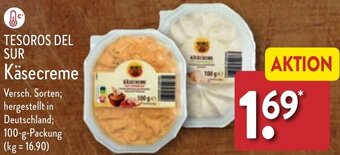 Aldi Nord TESOROS DEL SUR Käsecreme 100 g Packung Angebot