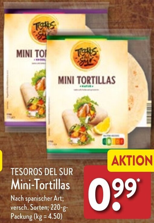 TESOROS DEL SUR MiniTortillas 220 g Packung Angebot bei Aldi Nord