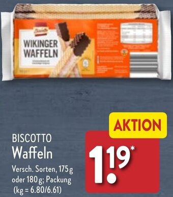 Aldi Nord BISCOTTO Waffeln 175 g oder 180 g Angebot