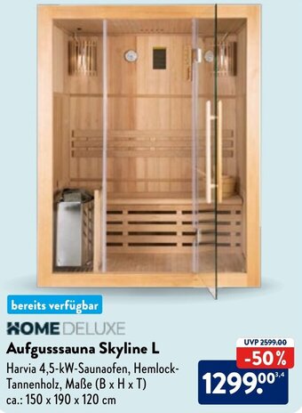 Aldi Nord HOME DELUXE Aufgusssauna Skyline L Angebot