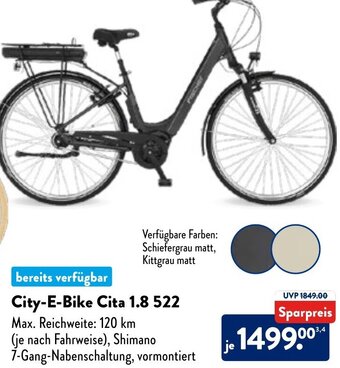 Aldi Nord Fischer City-E-Bike Cita 1.8 522 Angebot