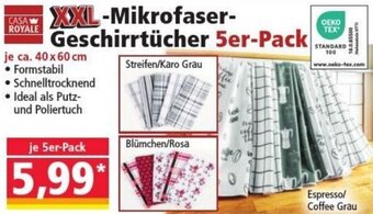 Norma CASA ROYALE XXL-Mikrofaser Geschirrtücher 5er-Pack Angebot