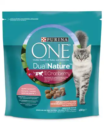 Dehner Purina one trockenfutter für katzen dualnature, adult, cranberry & lachs, 650 g Angebot