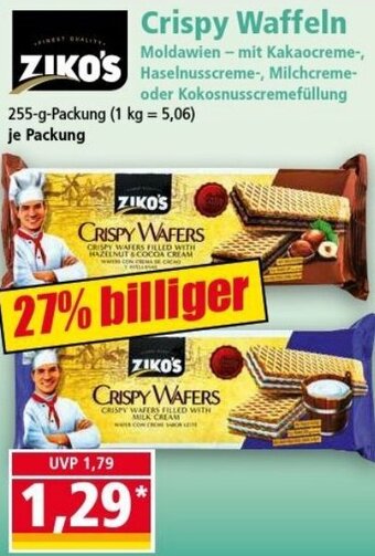 Norma ZIKO'S Crispy Waffeln 255 g Packung Angebot