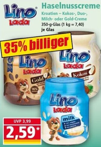 Norma Lino Lada Haselnusscreme 350 g Glas Angebot