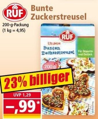 Norma RUF Bunte Zuckerstreusel 200 g Packung Angebot