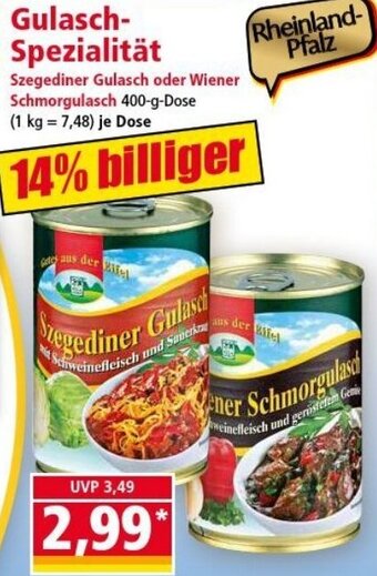 Norma Gutes aus der Eifel Gulasch-Spezialität 400 g Dose Angebot